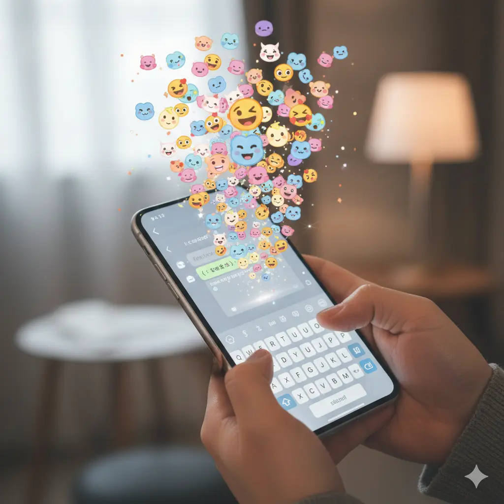 Emoji popup from phone