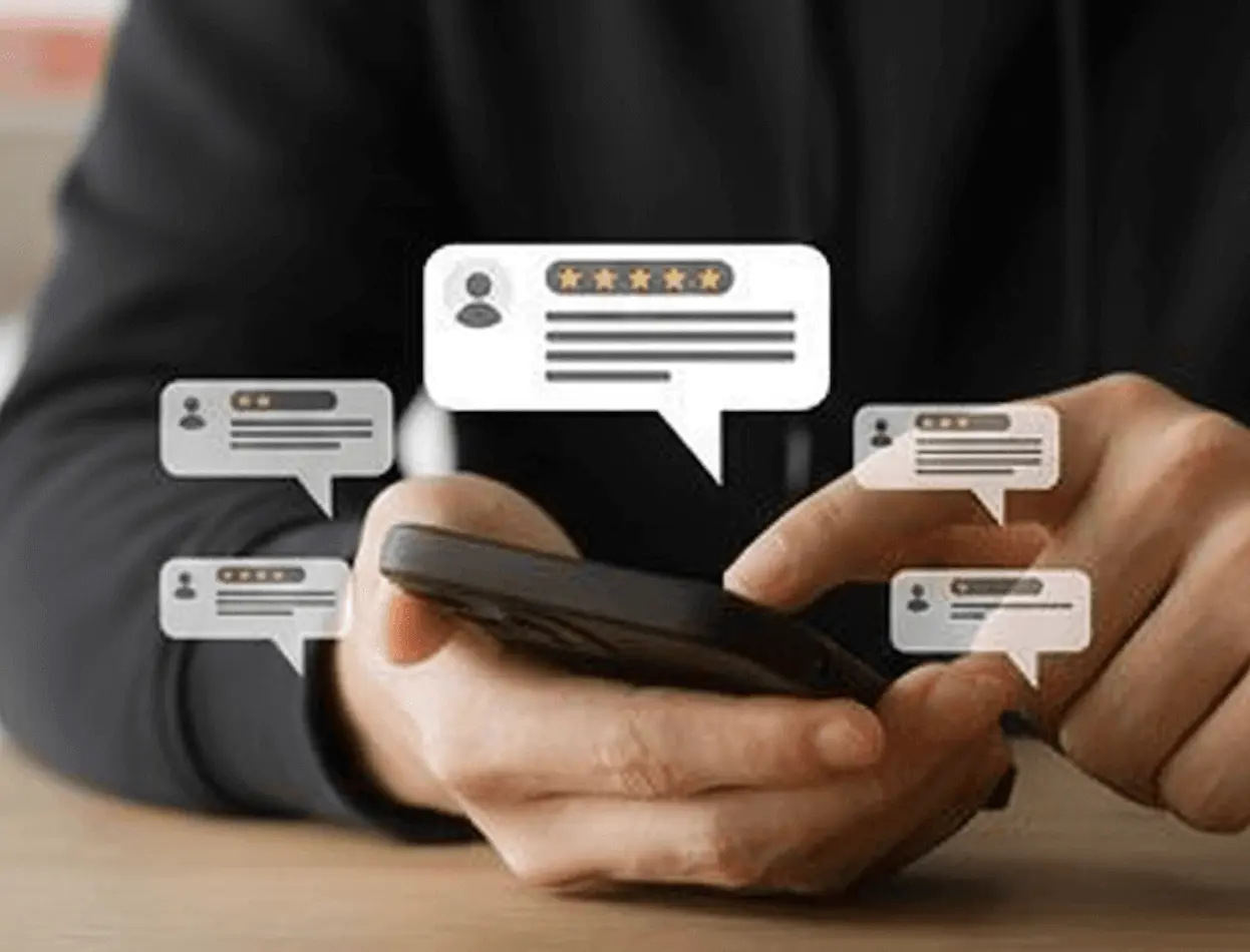 Message popup above phone